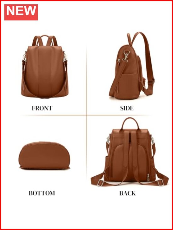 Genuine Leather Anti-theft Backpack Purse Large Capacity Convertible Shoulder